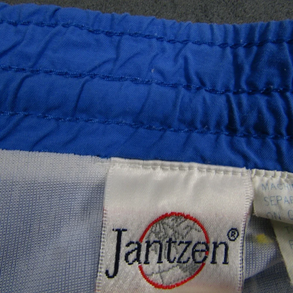 Jantzen Swim Trunks Mens Medium Blue Vintage Nylon Mesh Lined Pockets 00687
